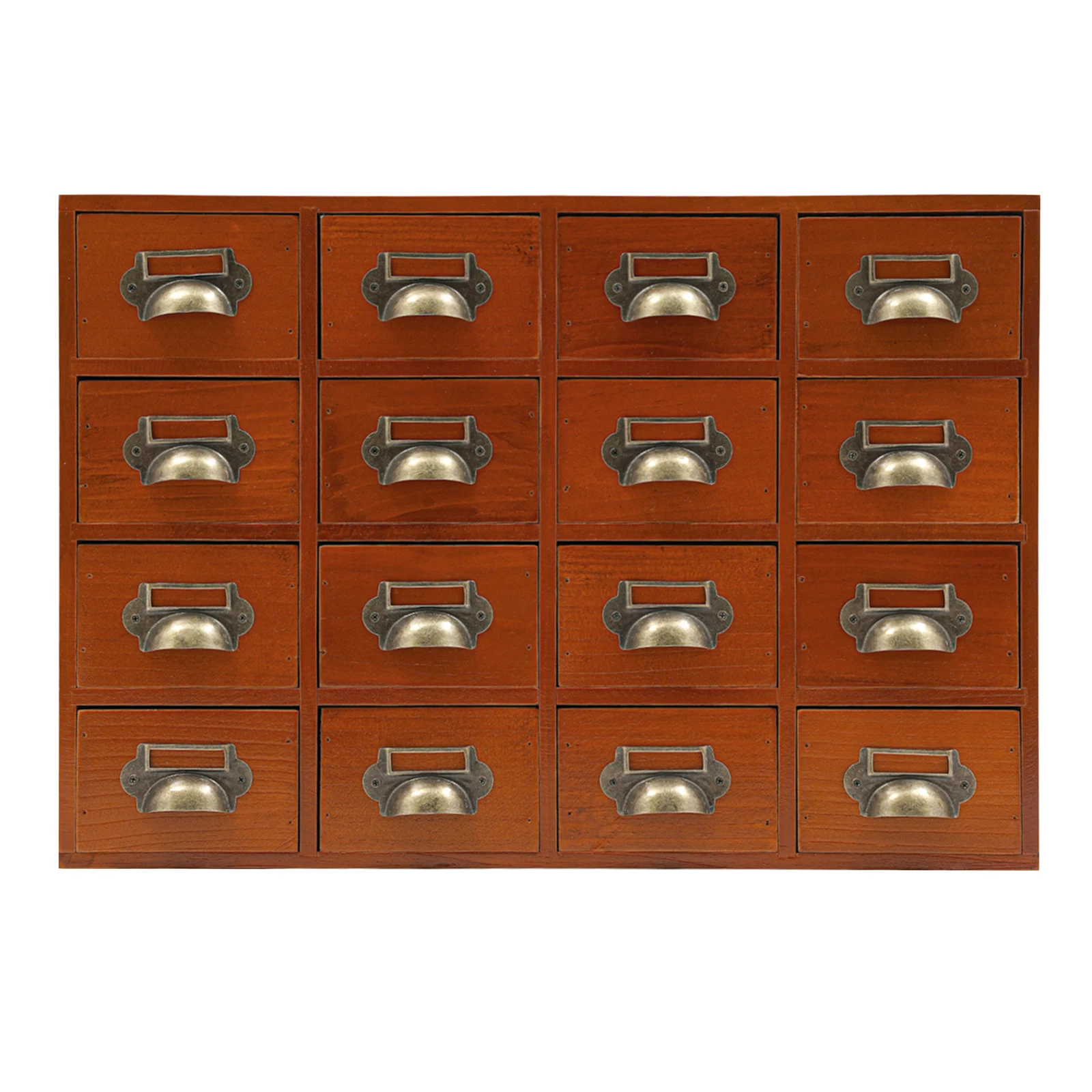 16 Drawers Storage Cabinet,, Apothecary Chests and Cabinets, Herb Storage Box, Wooden Desk Drawer Organizer