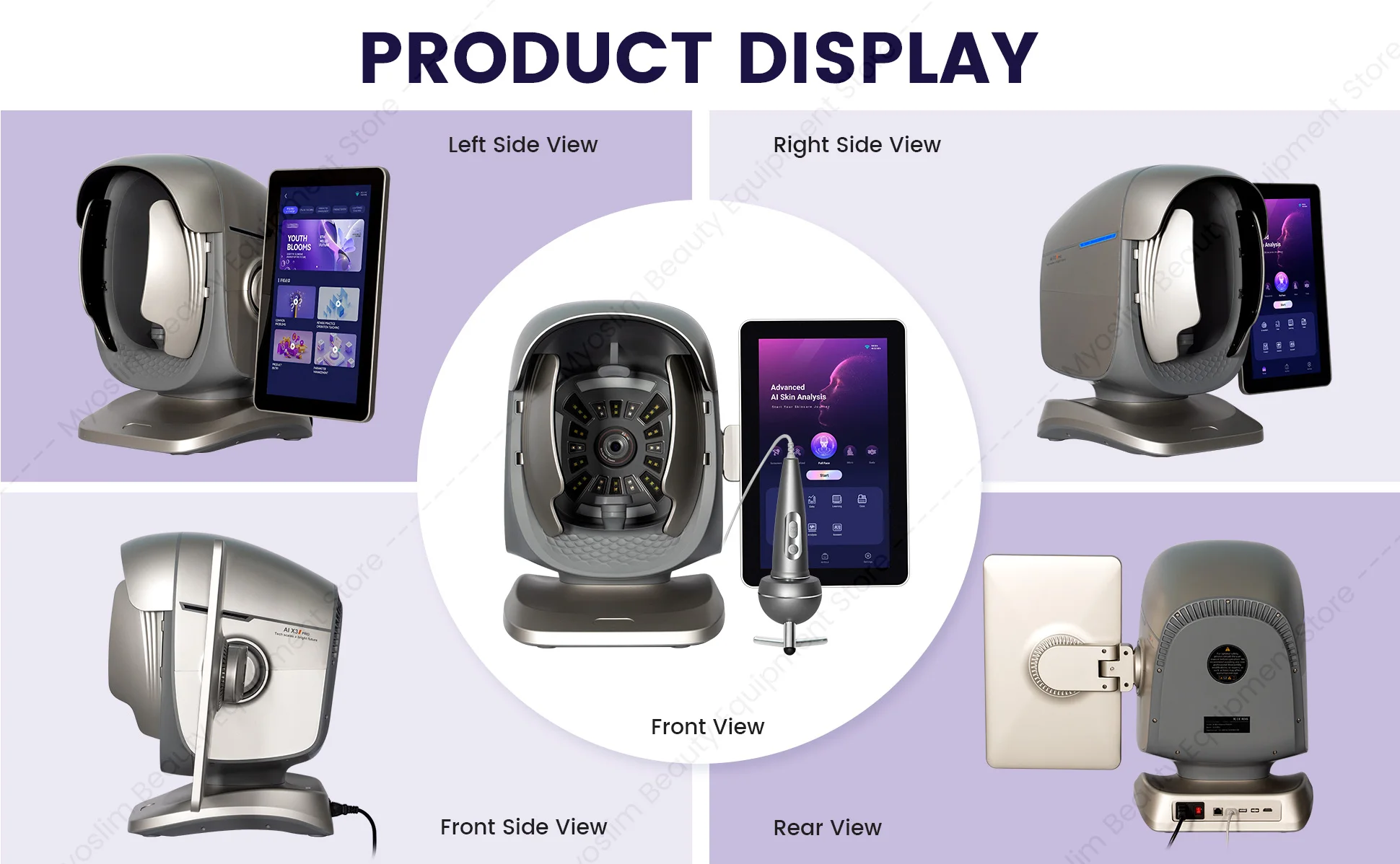 X3 Prro Skin Analyzer Machine 15.6 Inch 3D Facial AI Skin Care Scanner Hair Analysis 8 Light Spectrum for Business Beauty Care