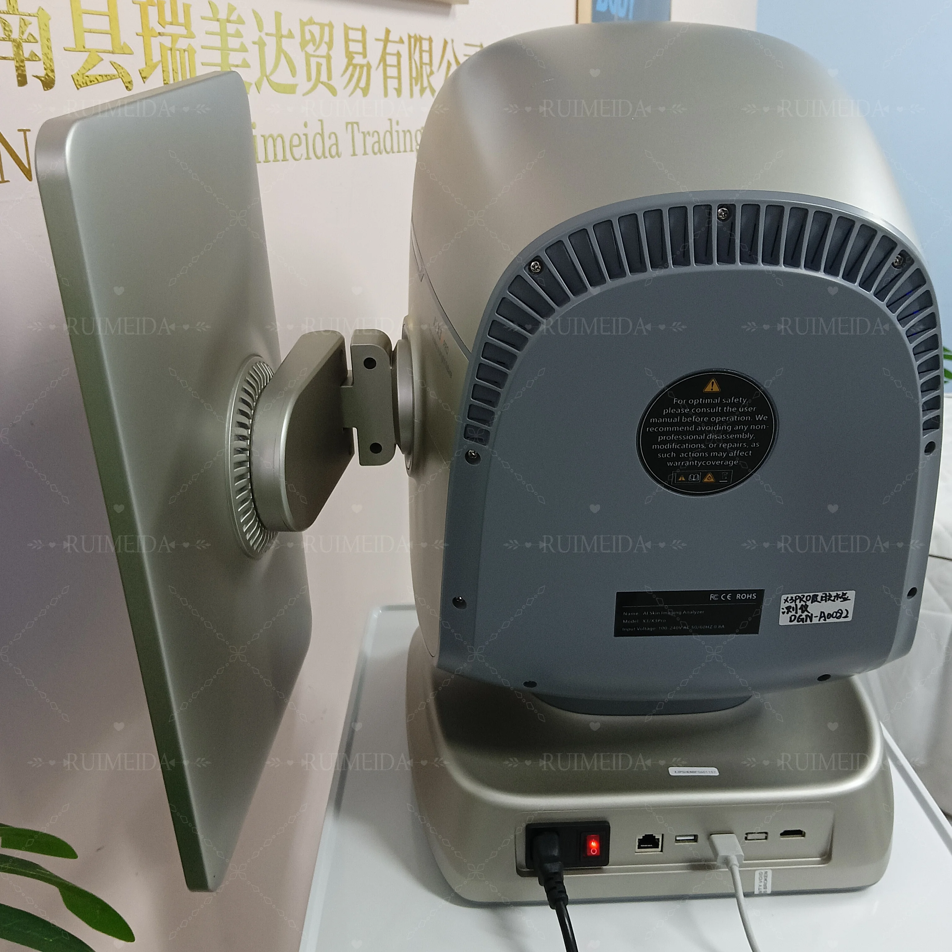 X3 Prro Skin Analyzer Machine 15.6 Inch 3D Facial AI Skin Care Scanner Hair Analysis 8 Light Spectrum for Business Beauty Care