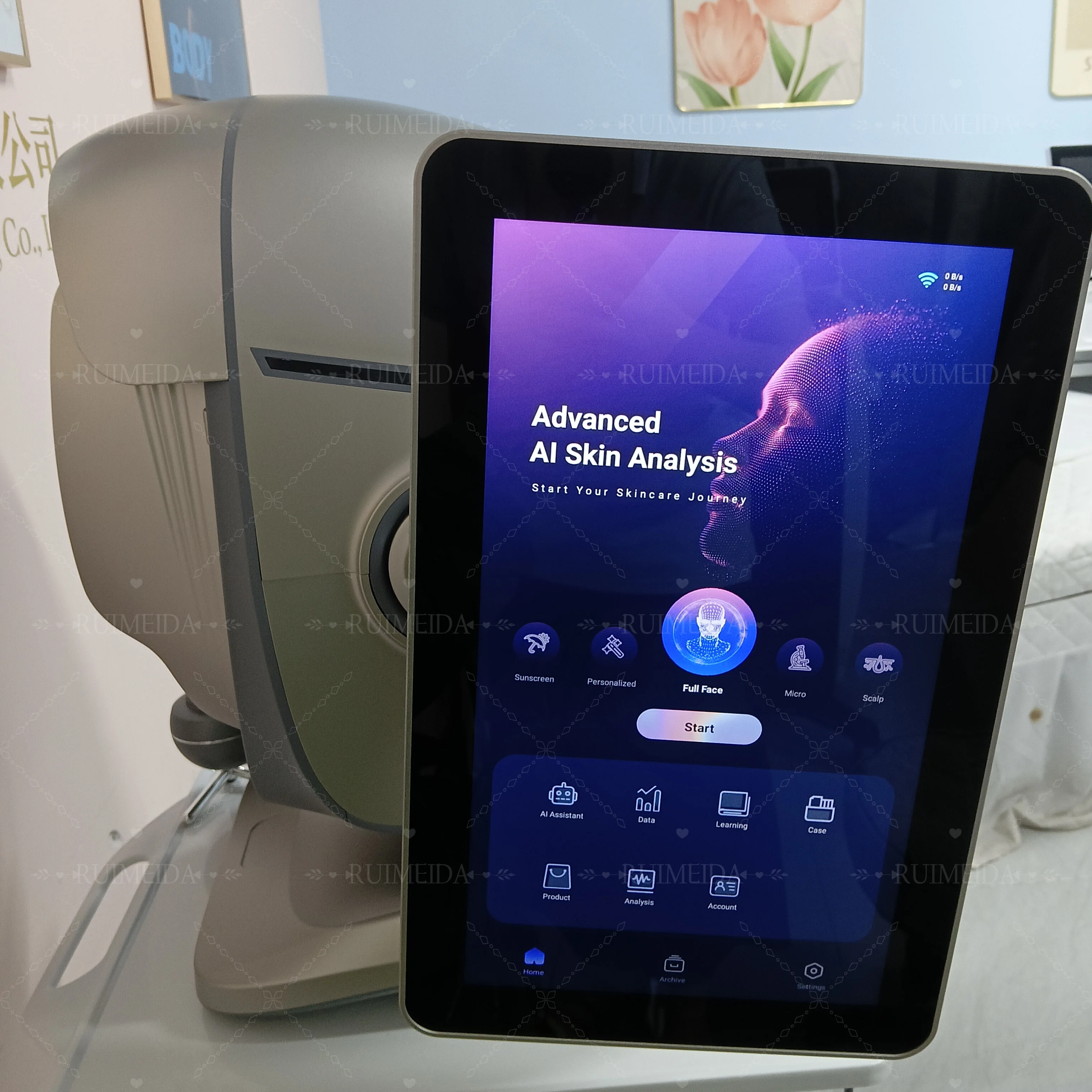 X3 Prro Skin Analyzer Machine 15.6 Inch 3D Facial AI Skin Care Scanner Hair Analysis 8 Light Spectrum for Business Beauty Care
