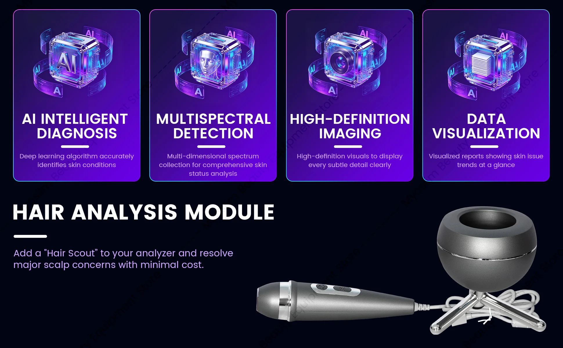 X3 Prro Skin Analyzer Machine 15.6 Inch 3D Facial AI Skin Care Scanner Hair Analysis 8 Light Spectrum for Business Beauty Care
