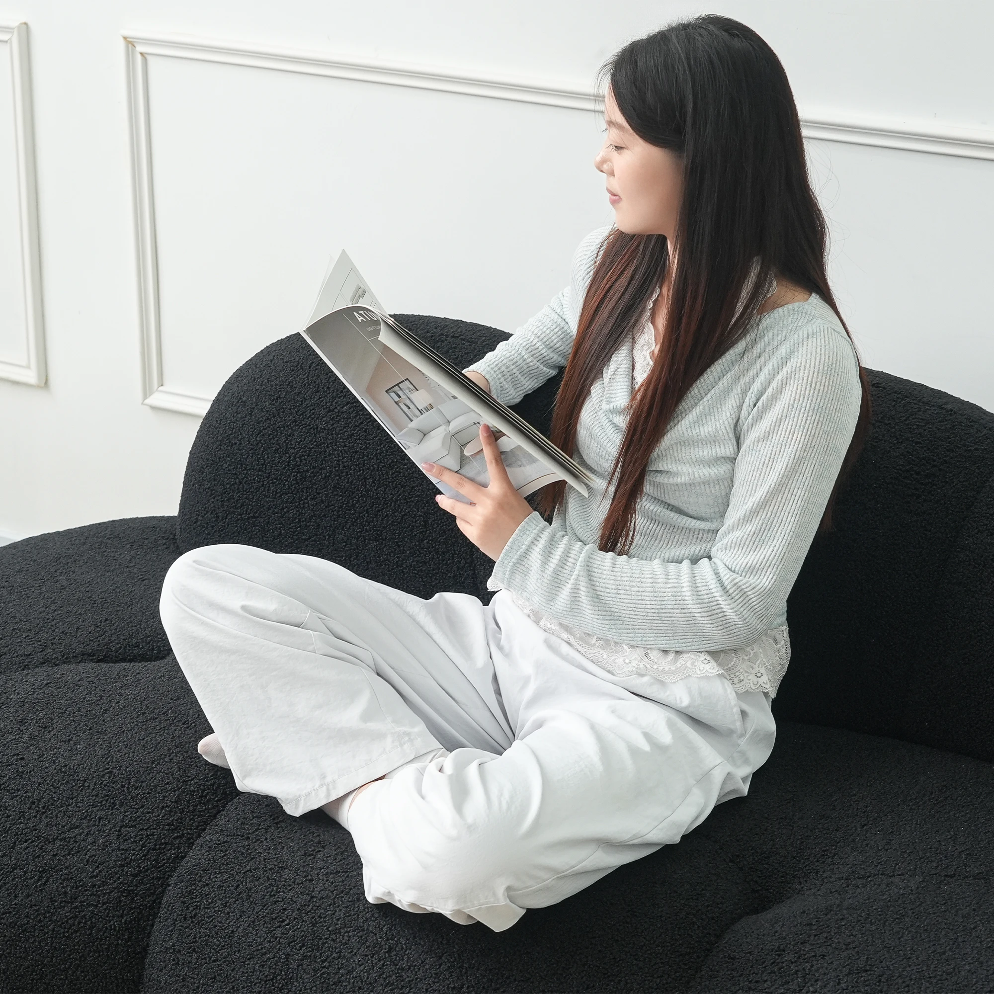 Sdorens Modern Cloud Shaped Couches for Living Room Comfy Upholstered Cloud Shaped Leisure Sofa Couch for Bedroom Apartment
