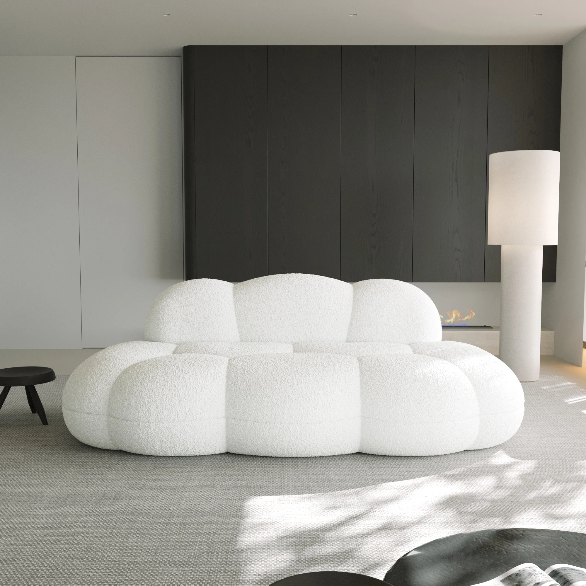 Sdorens Modern Cloud Shaped Couches for Living Room Comfy Upholstered Cloud Shaped Leisure Sofa Couch for Bedroom Apartment