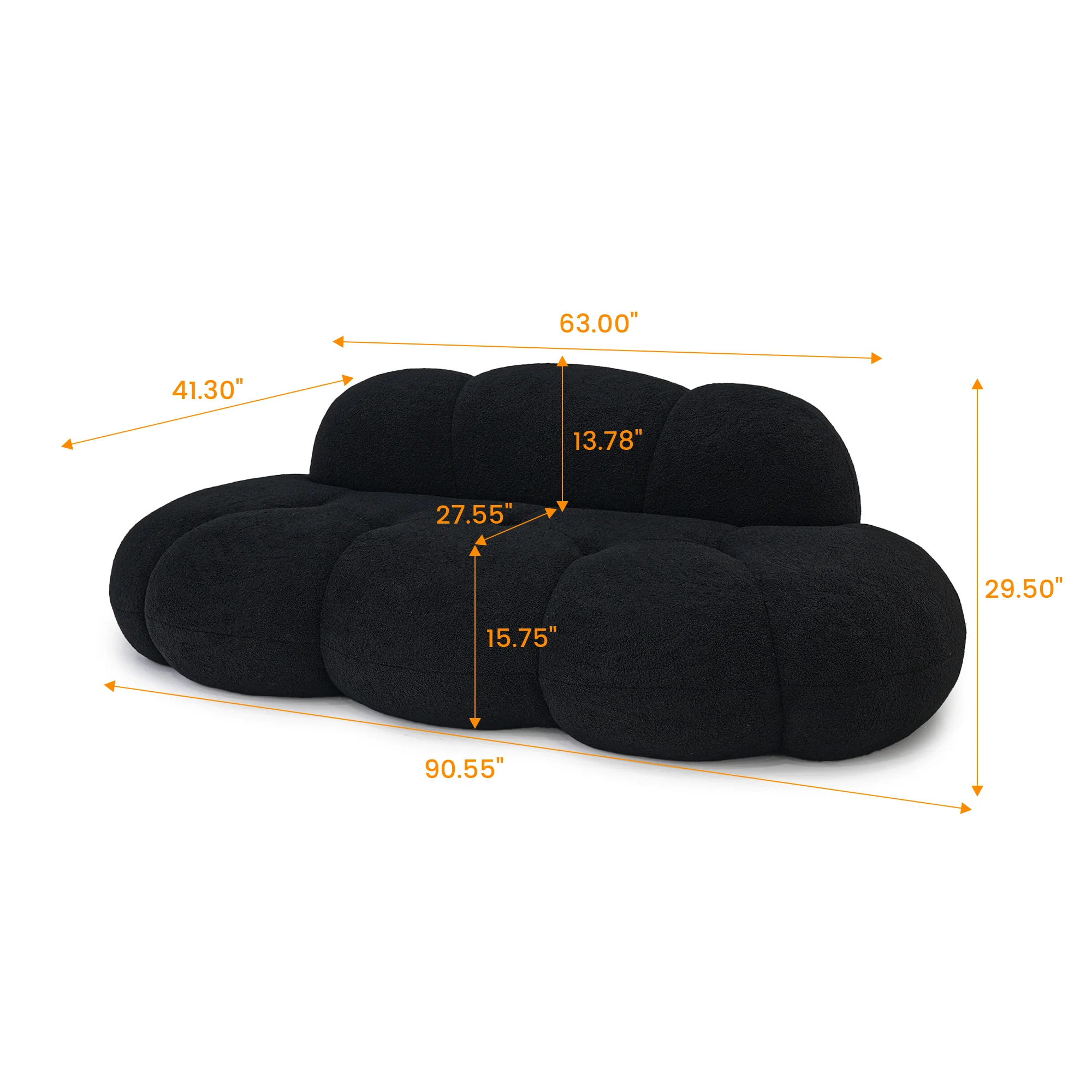 Sdorens Modern Cloud Shaped Couches for Living Room Comfy Upholstered Cloud Shaped Leisure Sofa Couch for Bedroom Apartment