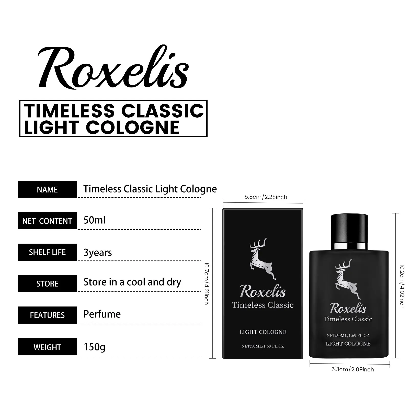 Roxelis 50ml Glamour Men Perfume Spray Bergamot Cologne Light Fragrance Romantic Pheromone Dating Atmosphere Flirting Perfume
