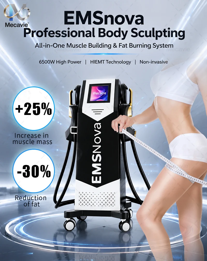 MECAVIE 2026 EMS 6500W Body Toning Device Electro Muscle Stimulation Fat Elimination Muscle Building for Fitness Beauty Health