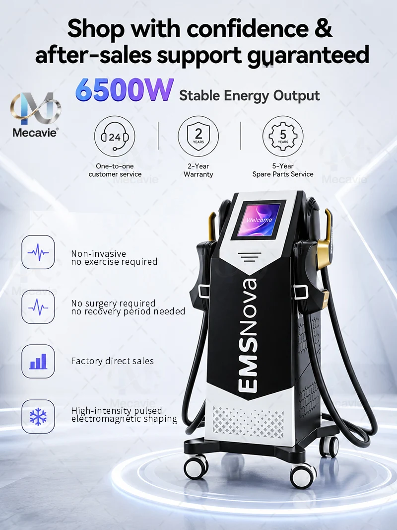 MECAVIE 2026 EMS 6500W Body Toning Device Electro Muscle Stimulation Fat Elimination Muscle Building for Fitness Beauty Health