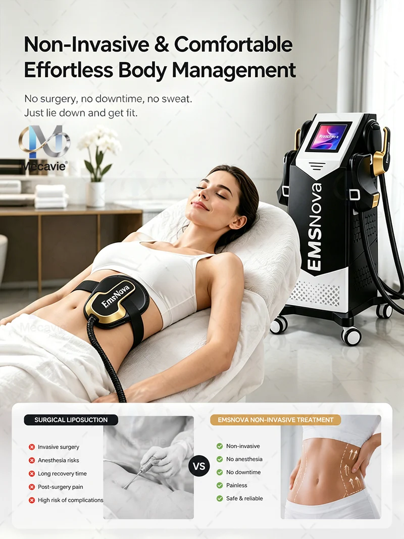 MECAVIE 2026 EMS 6500W Body Toning Device Electro Muscle Stimulation Fat Elimination Muscle Building for Fitness Beauty Health