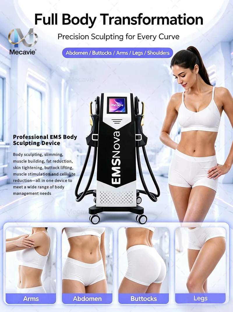 MECAVIE 2026 EMS 6500W Body Toning Device Electro Muscle Stimulation Fat Elimination Muscle Building for Fitness Beauty Health