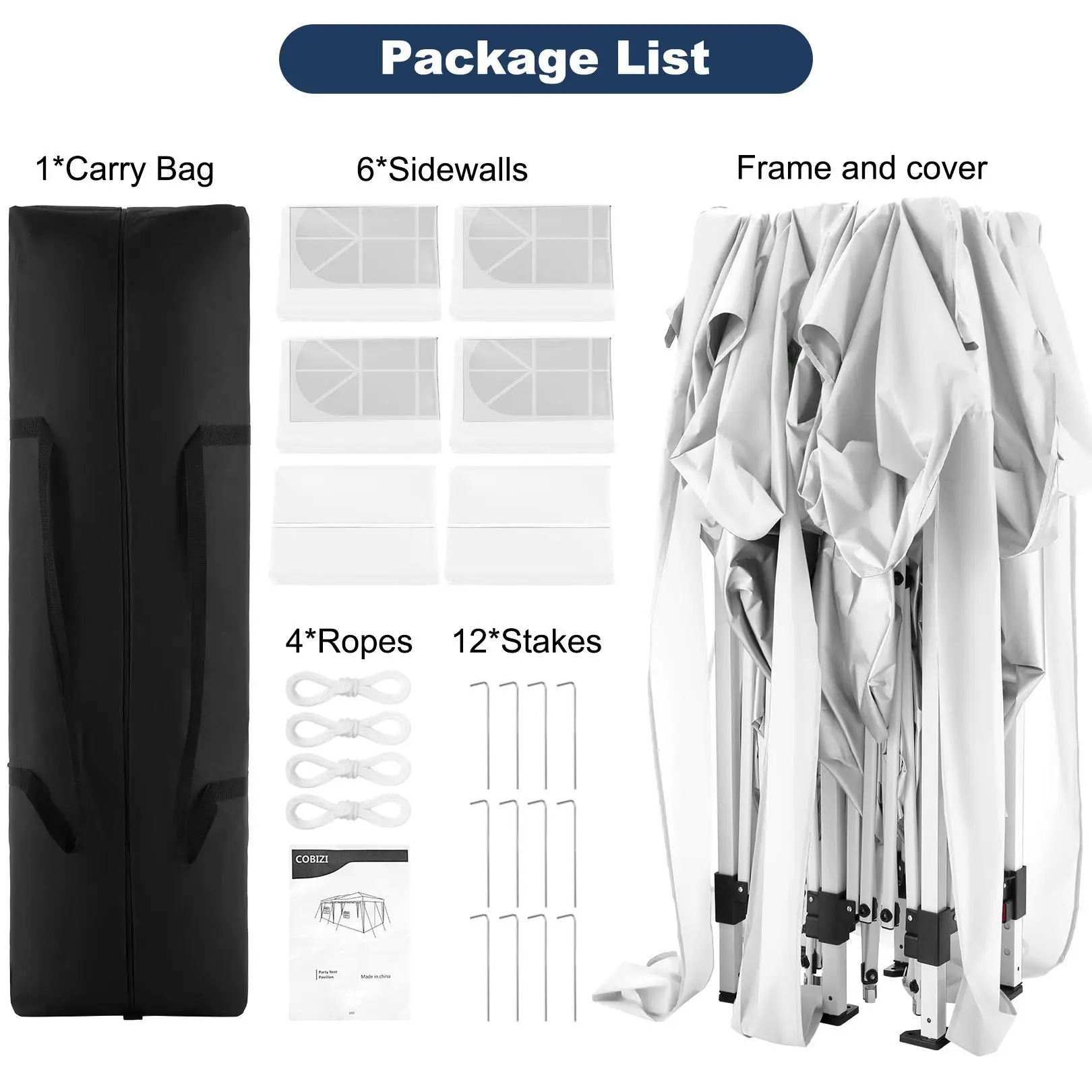 Canopy 10x20 Pop Up Canopy Tent with 6 Sidewalls Easy Pop Up Tent 10x20 Waterproof Commercial Instant Shelter UPF 50+ Portable