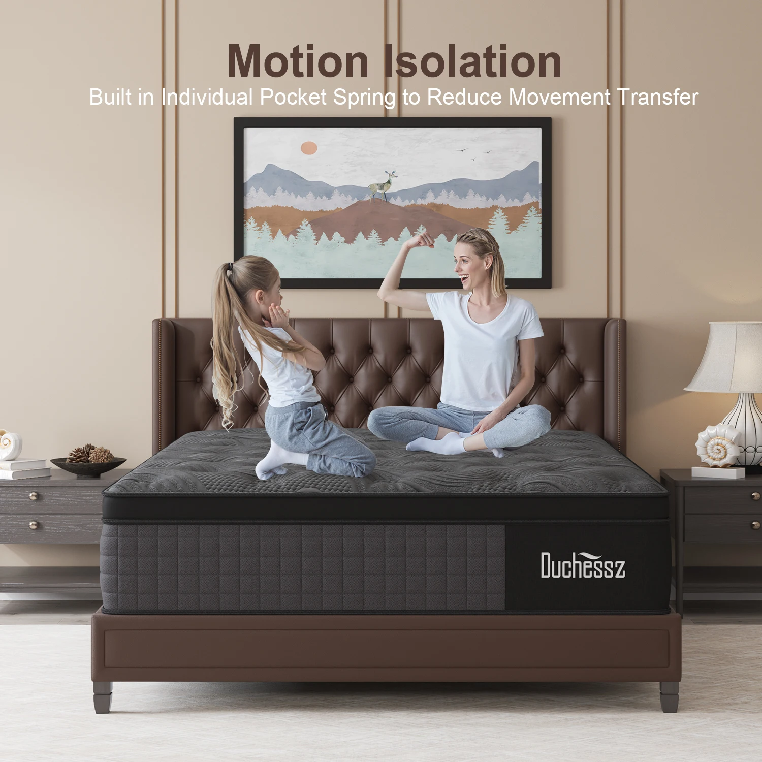 14" Twin Full King Queen Size Mattress in a Box Hybrid Spring Memory Foam,Euro Top Mattresses Medium Firm for Motion Isolat