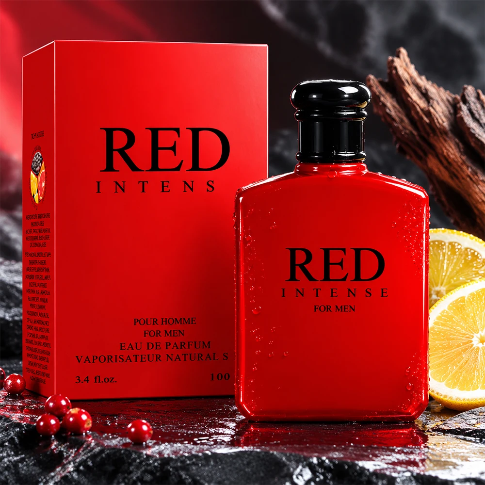 3.4fl Oz Red Intense Eau De Toilette for Men, Fruity Note, Cranberry, Grapefruit & Italian Lemon | Perfect Holiday Gift