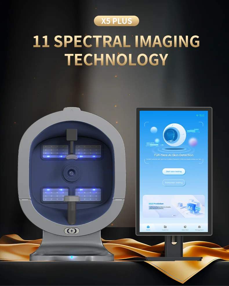 New Upgrade AI Facial Skin Analyzer Professional 3D Face Scan Detection Machine Intelligent Skin Diagnosis Beauty Device