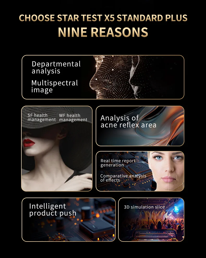 New Upgrade AI Facial Skin Analyzer Professional 3D Face Scan Detection Machine Intelligent Skin Diagnosis Beauty Device