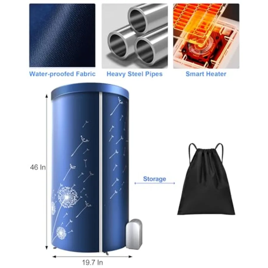 Portable Dryer 46Inch-1000W Portable Clothes Dryer for Apartments Portable Dryers Machine with Storage Bag Mini Clothes Dryers