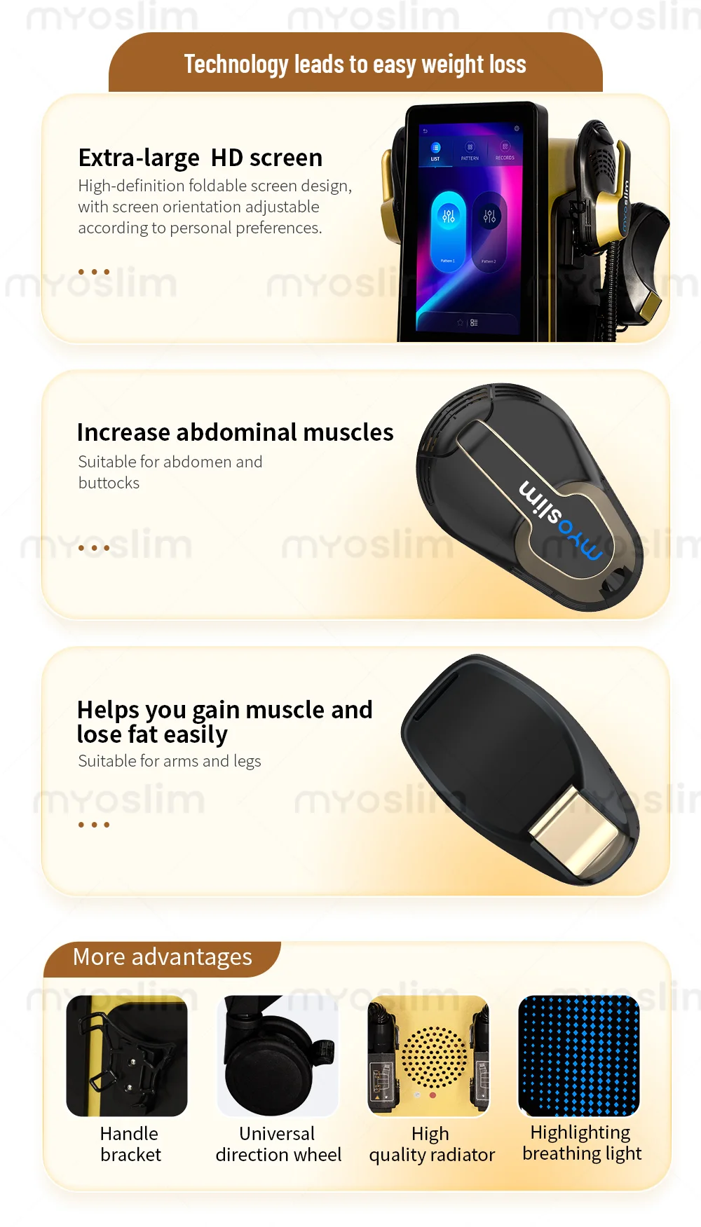 MYOslime Sculpting Weight Lose Machine EMS Stimulater Slim Muscle Body Sculpt Removal Butt Build For Salon Nova