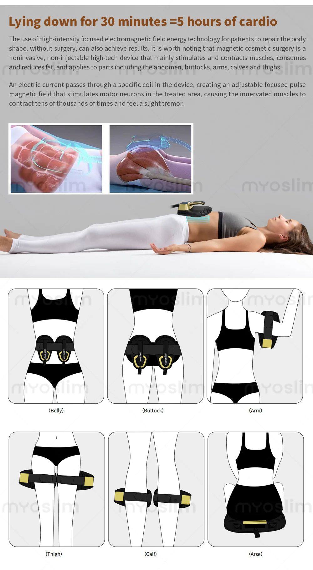 MYOslime Sculpting Weight Lose Machine EMS Stimulater Slim Muscle Body Sculpt Removal Butt Build For Salon Nova
