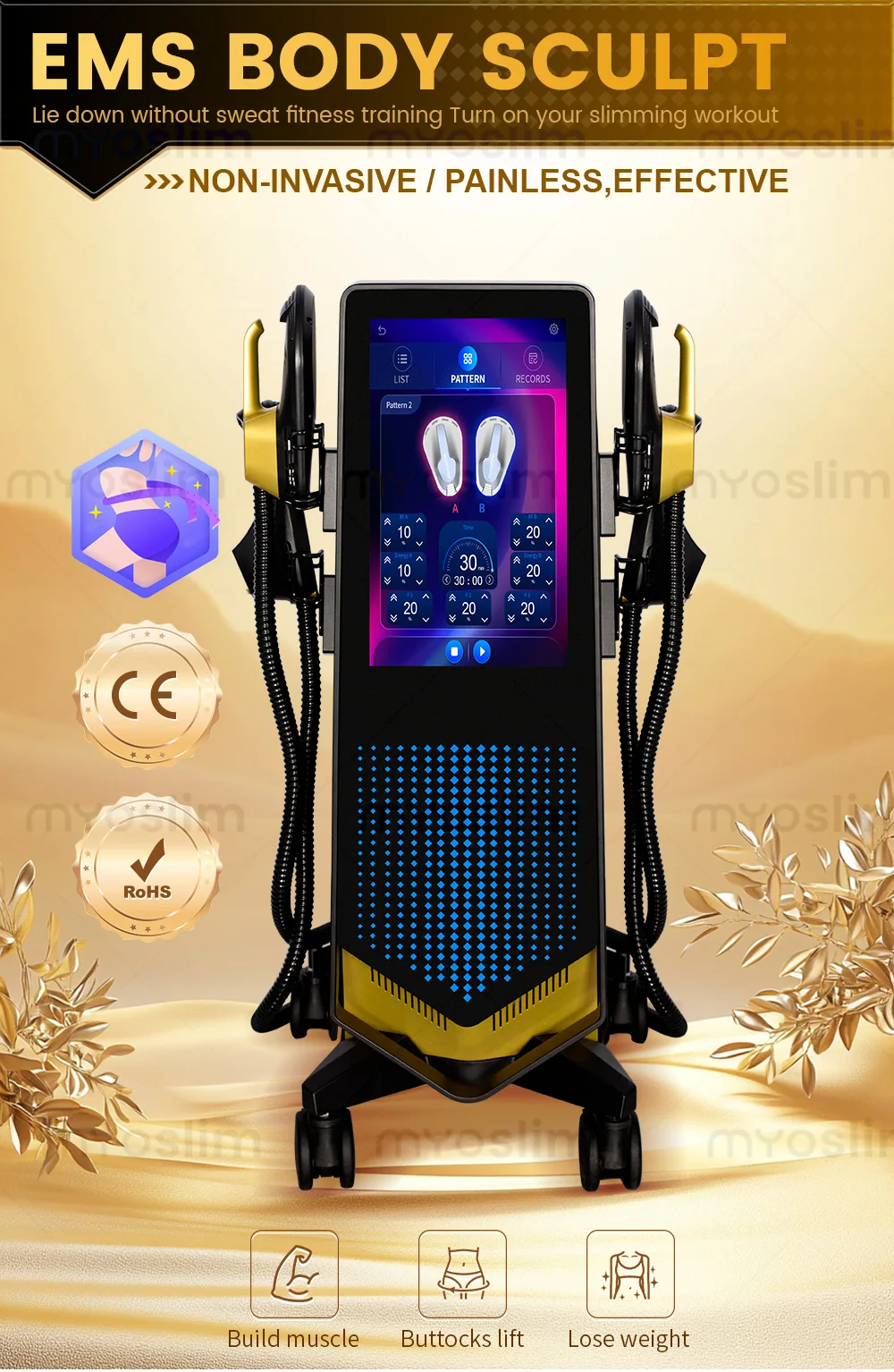 MYOslime Sculpting Weight Lose Machine EMS Stimulater Slim Muscle Body Sculpt Removal Butt Build For Salon Nova