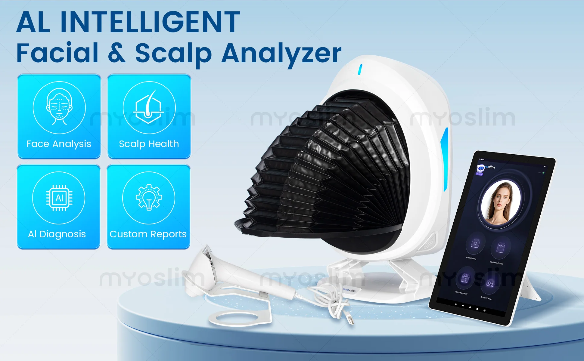 Portable Q1 Skin Care Facial Analyzer Machine Magic Mirror Face Camera Test Detector - Portable Skincare Testing Device