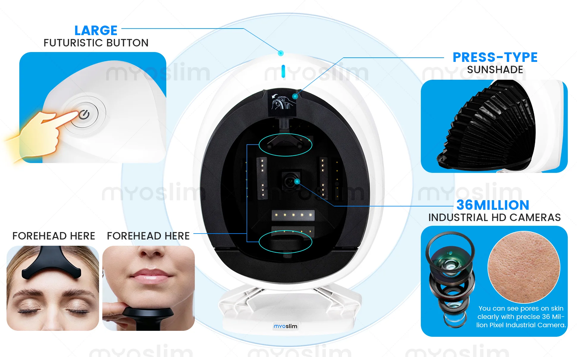 Portable Q1 Skin Care Facial Analyzer Machine Magic Mirror Face Camera Test Detector - Portable Skincare Testing Device