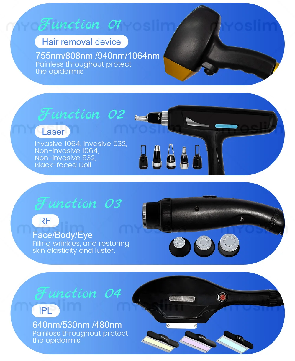 7000W 4in1 Soprano Titanium Ice Platinum Diode Laser 4 Wavelength ND:YAG RF IPL OPT Machine Painless Hair Removal Machine