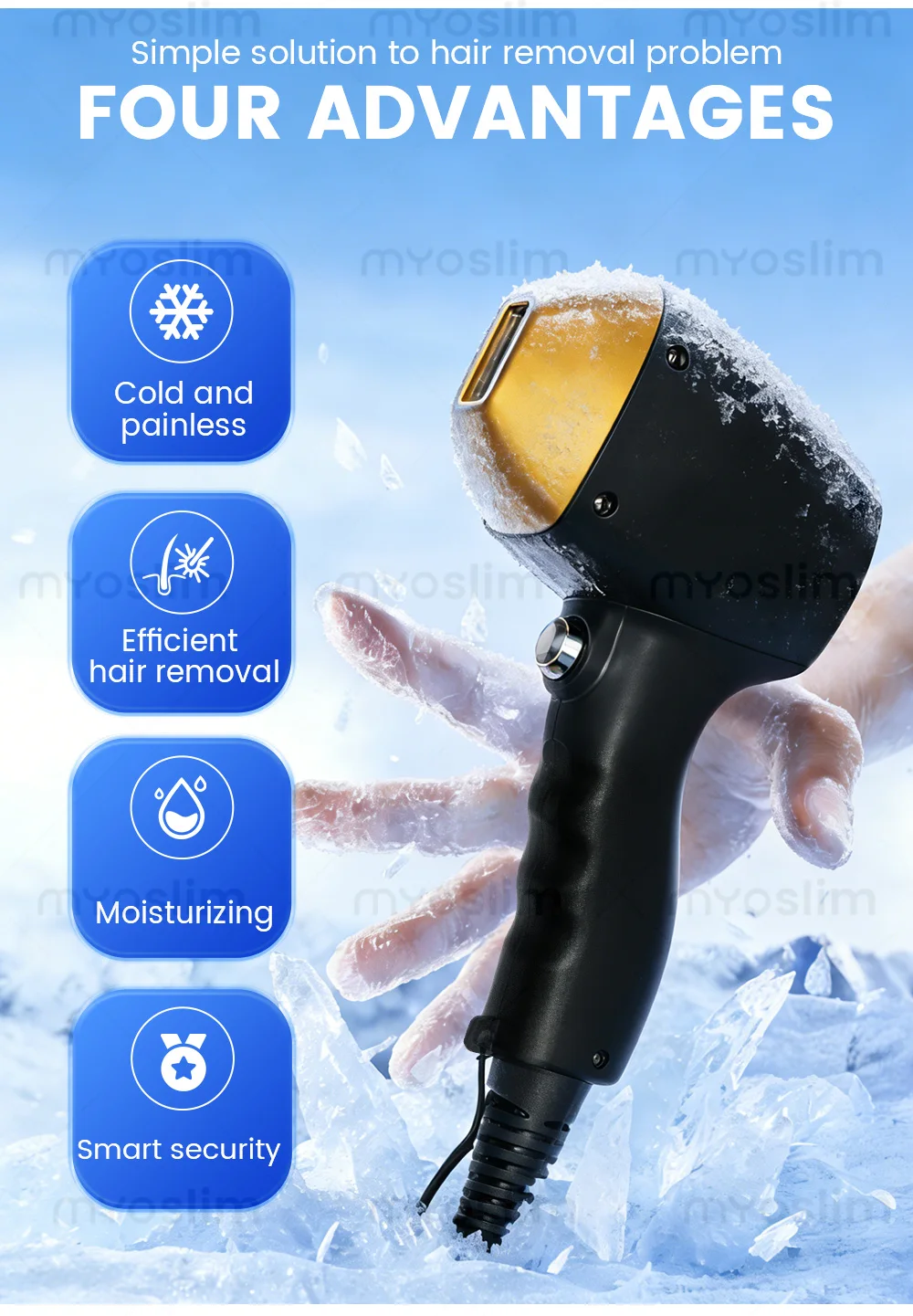 7000W 4in1 Soprano Titanium Ice Platinum Diode Laser 4 Wavelength ND:YAG RF IPL OPT Machine Painless Hair Removal Machine