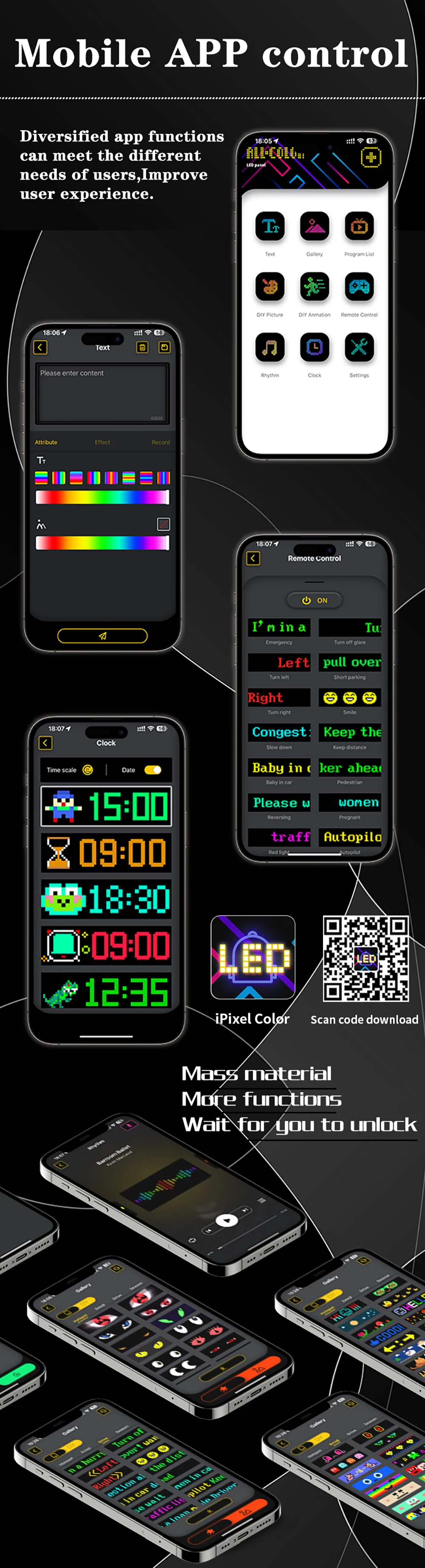 LED Matrix Pixel Panel  Scrolling Bright Advertising LED Signs  Flexible USB 5V LED Car Sign Bluetooth App Control