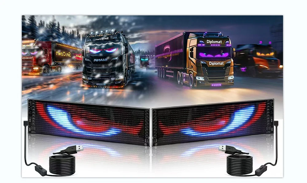LED Matrix Pixel Panel  Scrolling Bright Advertising LED Signs  Flexible USB 5V LED Car Sign Bluetooth App Control