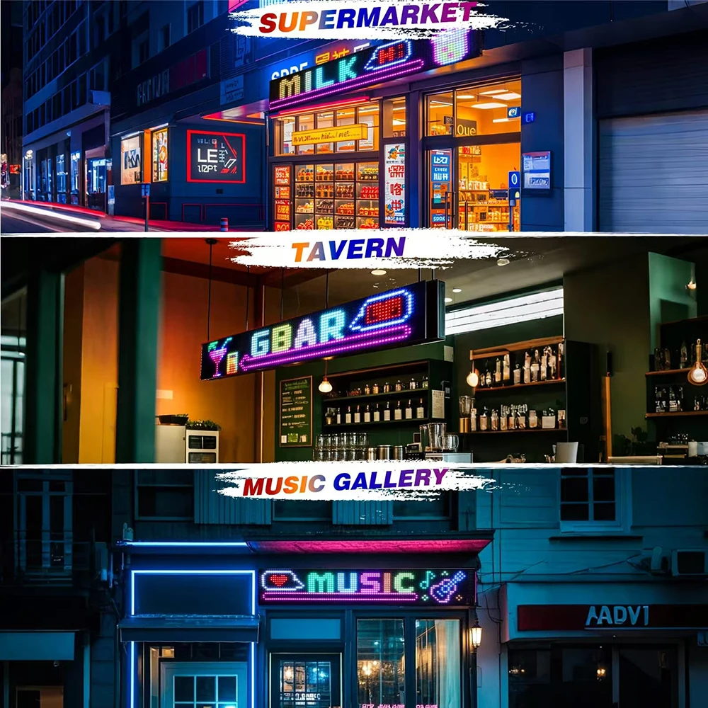 LED Matrix Pixel Panel  Scrolling Bright Advertising LED Signs  Flexible USB 5V LED Car Sign Bluetooth App Control