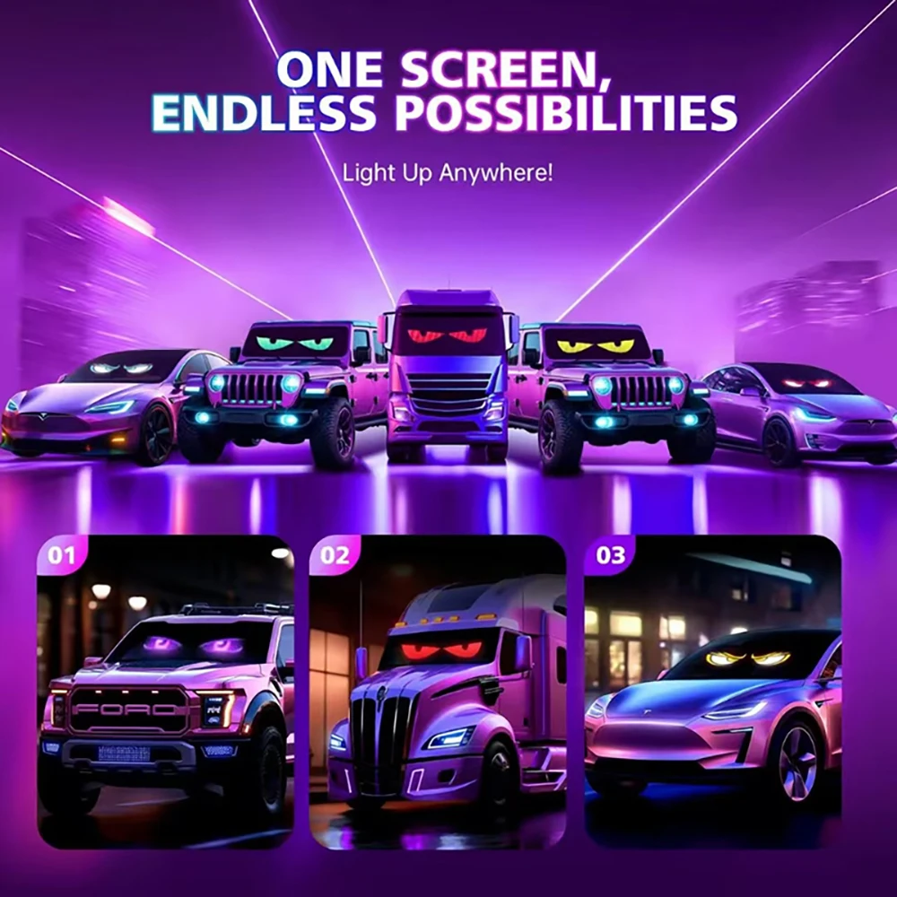 LED Matrix Pixel Panel  Scrolling Bright Advertising LED Signs  Flexible USB 5V LED Car Sign Bluetooth App Control