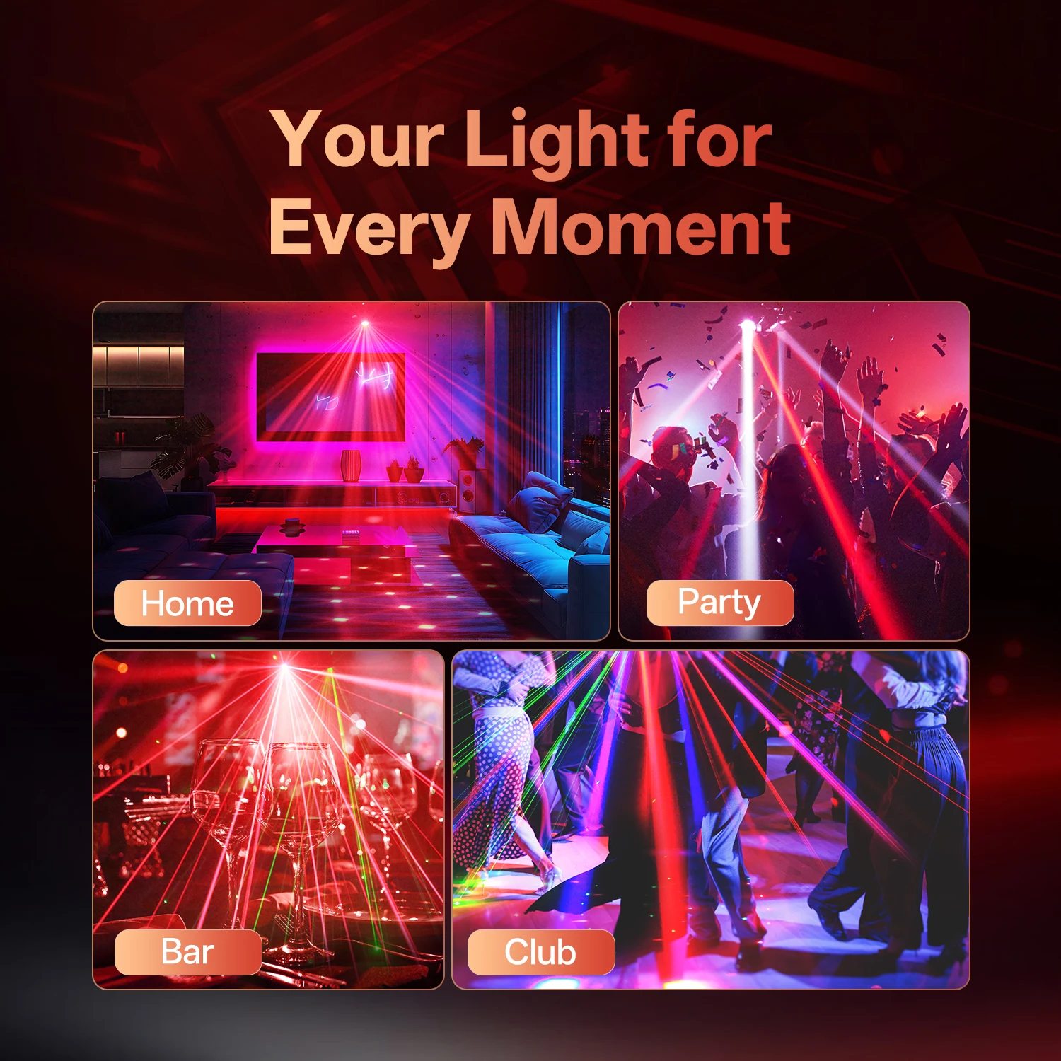Datewink 70W RGBW 4-Arm Moving Head Light Beam Magic Ball Stage Lights Strobe Effect Remote DMX512 For DJ Disco Nightclub Party