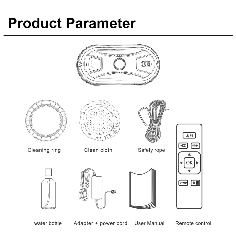 PuRuiKai Ultra Thin Robot Vacuum Cleaner Window Cleaning Robot Window Electric Glass Limpiacristales Remote Control For Home