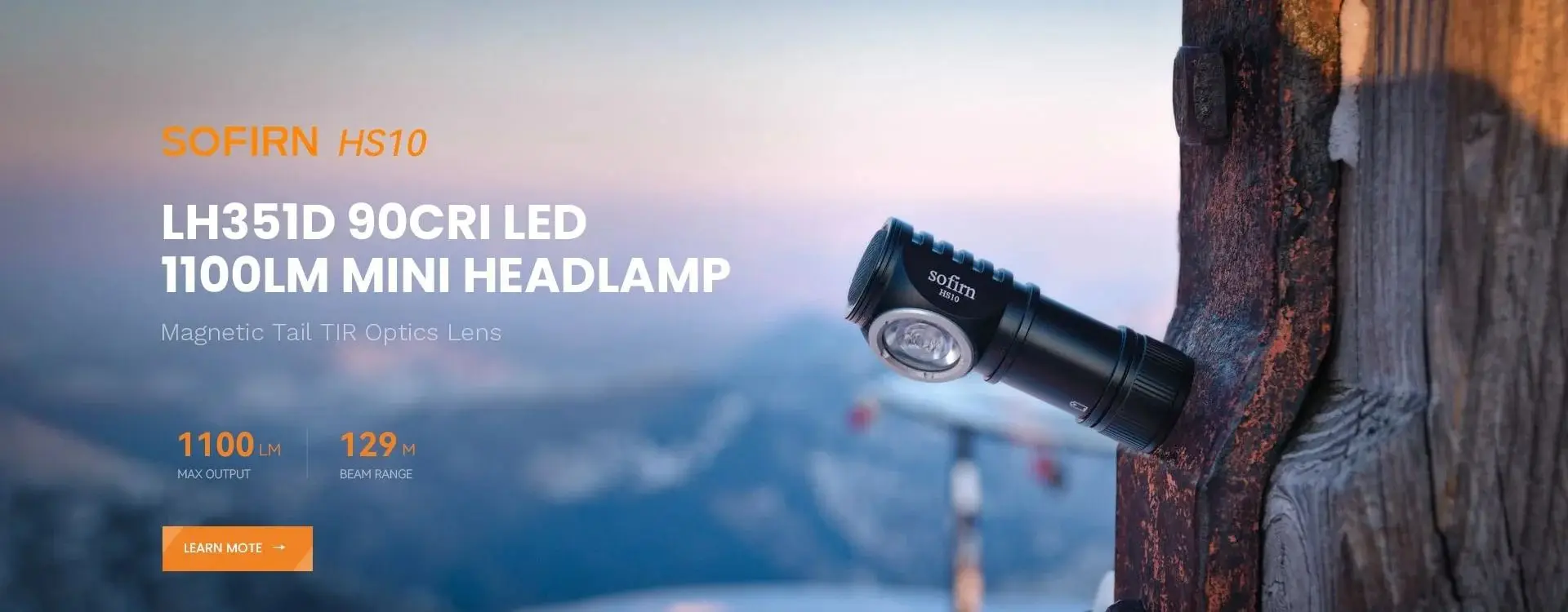 SOFIRN HS10 Headlamp 90CRI LED 1100lm USB C Rechargeable 16340 Mini Flashlight with Magnet Tail Cap Portable Head Torch