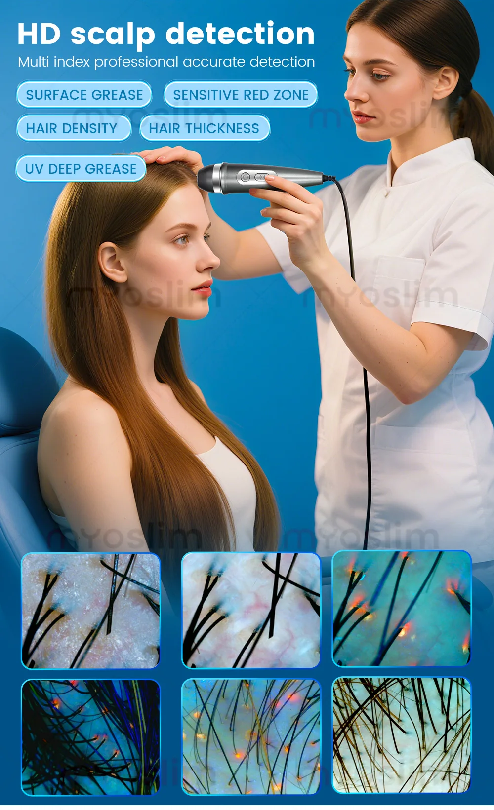 21.5 Inch X5 Facial Skin Analyzer 3D AI Hair Analysis Machine 8 Light Spectrum Skin Analysis Scanner For Business Beauty Care