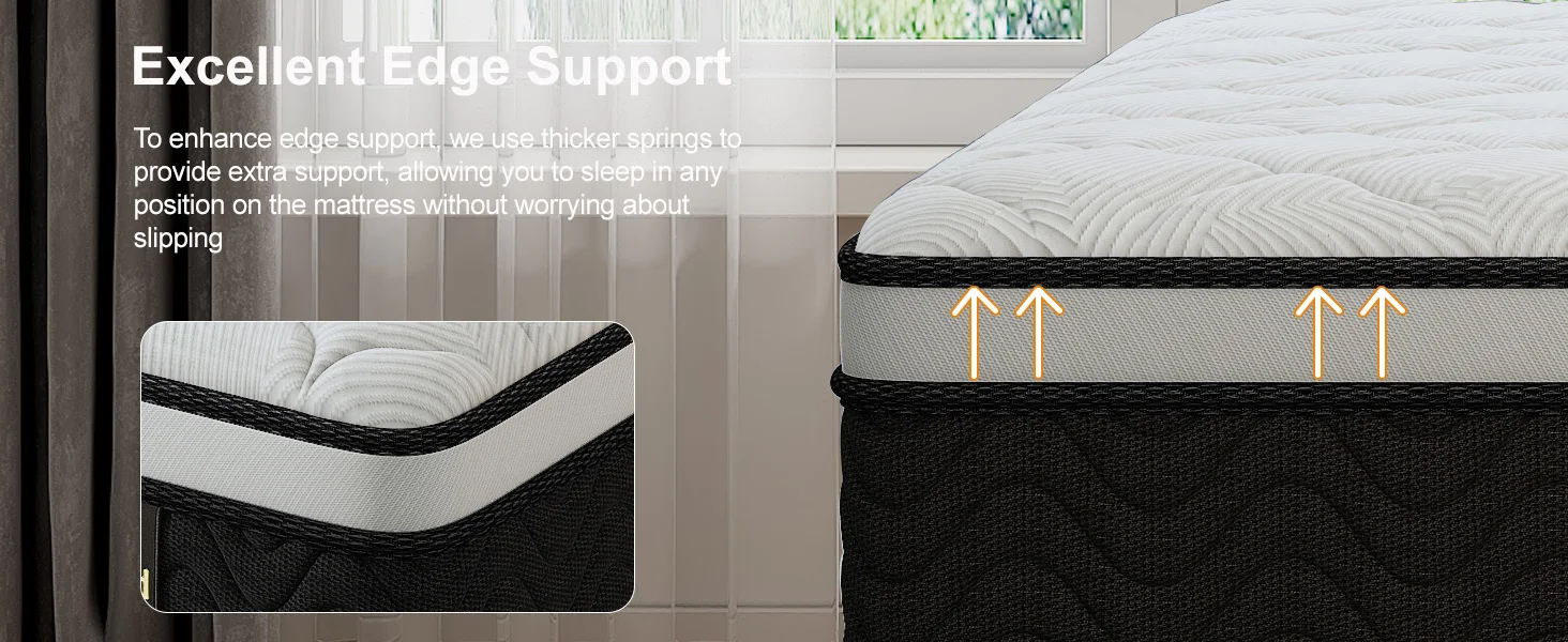 LayRoad 12/14Inch Memory Foam Spring Mattress Single/Double/Queen/King Sizes Boxed Mattress Medium Firmness Pressure Relief