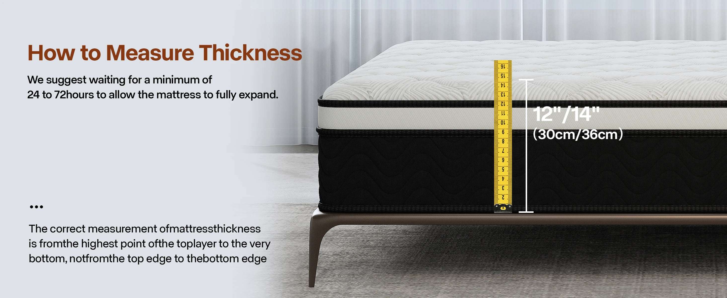 LayRoad 12/14Inch Memory Foam Spring Mattress Single/Double/Queen/King Sizes Boxed Mattress Medium Firmness Pressure Relief