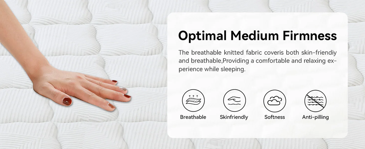 LayRoad 12/14Inch Memory Foam Spring Mattress Single/Double/Queen/King Sizes Boxed Mattress Medium Firmness Pressure Relief