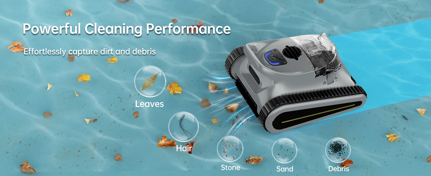 (2026 New) Seauto Crab Pro Cordless Robotic Cleaner, for Inground Pools up to 2000 Sq.ft, All and Waterline Cleaning Vacuum