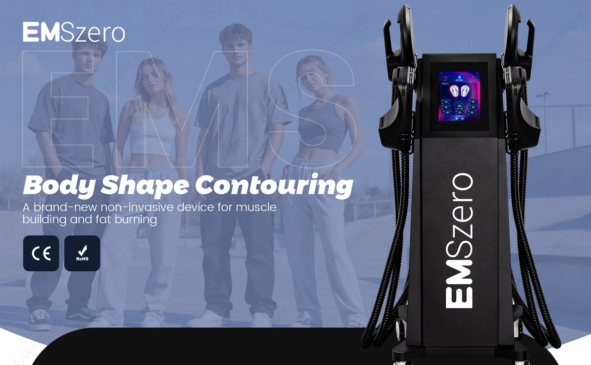 HIEMT EMSZERO RF High Intensity EVibration Pulse Electromagnetic Body Shaping Professional Muscle Growth And Fat Burning Machin