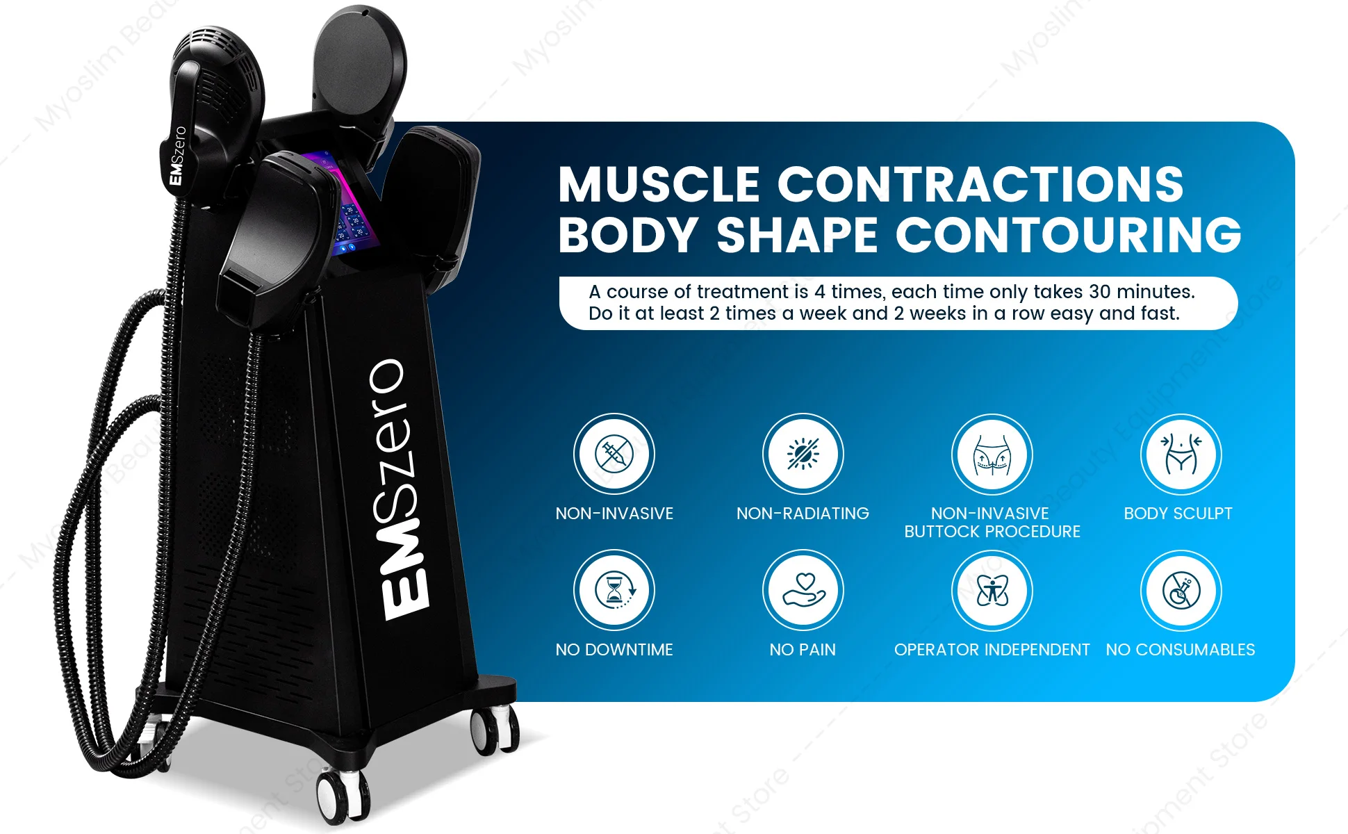 HIEMT EMSZERO RF High Intensity EVibration Pulse Electromagnetic Body Shaping Professional Muscle Growth And Fat Burning Machin