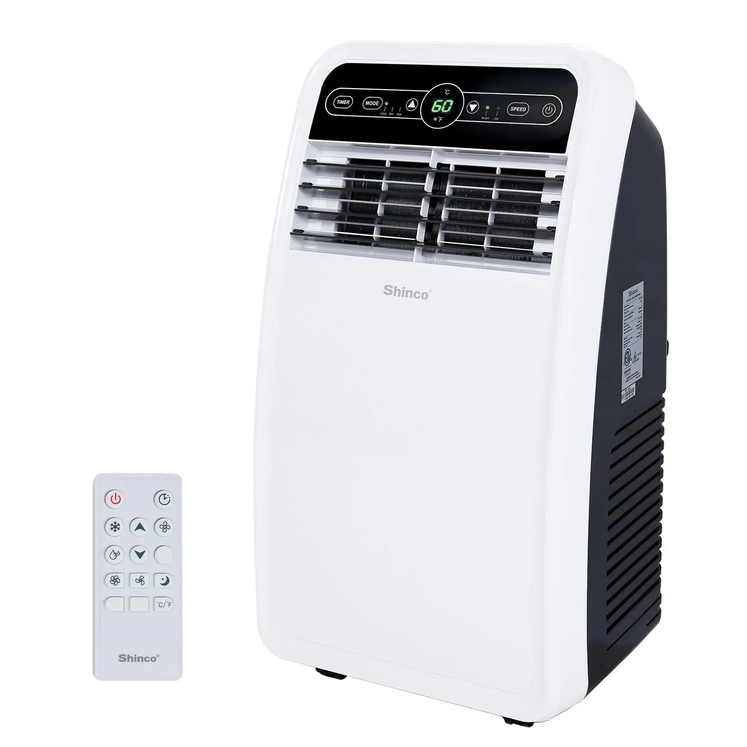 Shinco 8,000 BTU Portable Air Conditioner, AC Unit with Built-in Cool, Dehumidifier & Fan Modes for Room up to 350 sq.ft