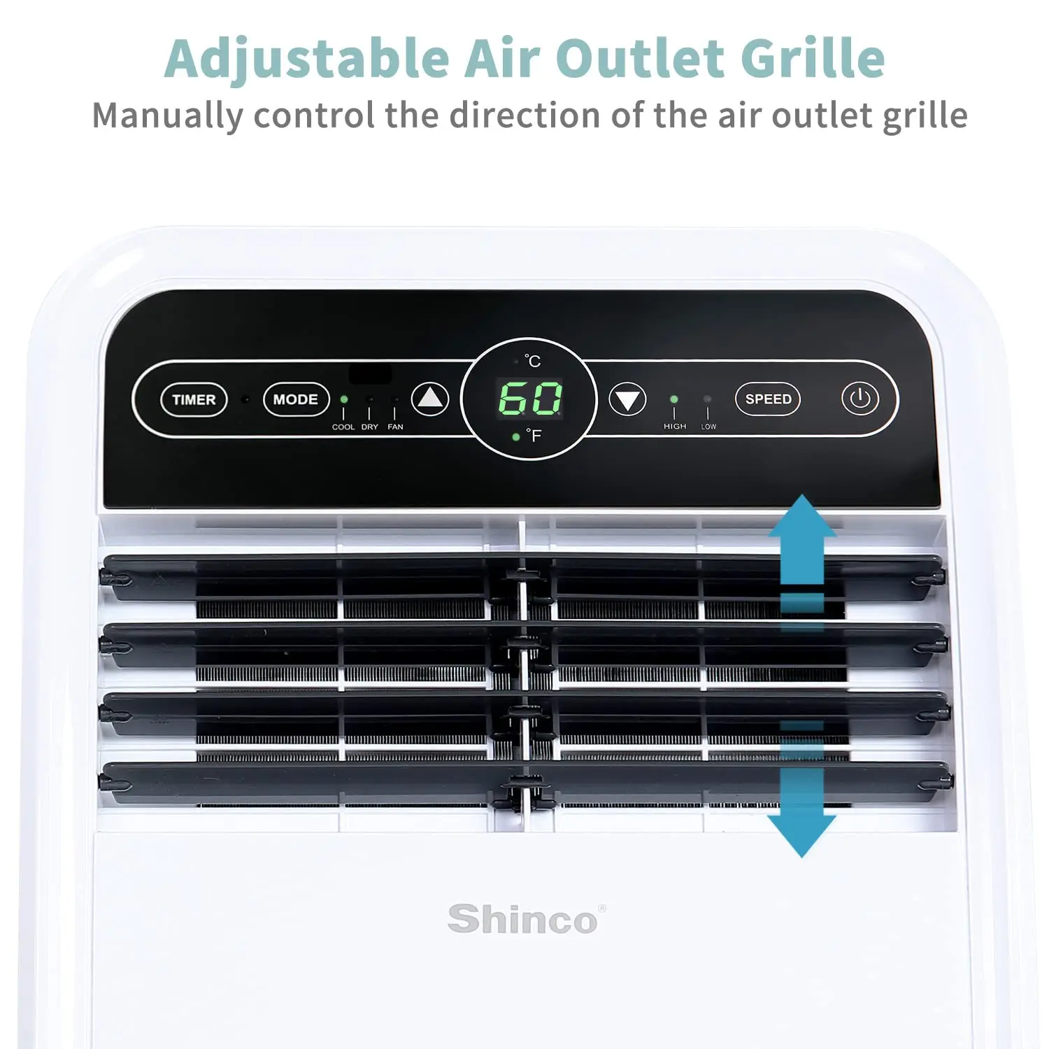 Shinco 8,000 BTU Portable Air Conditioner, AC Unit with Built-in Cool, Dehumidifier & Fan Modes for Room up to 350 sq.ft