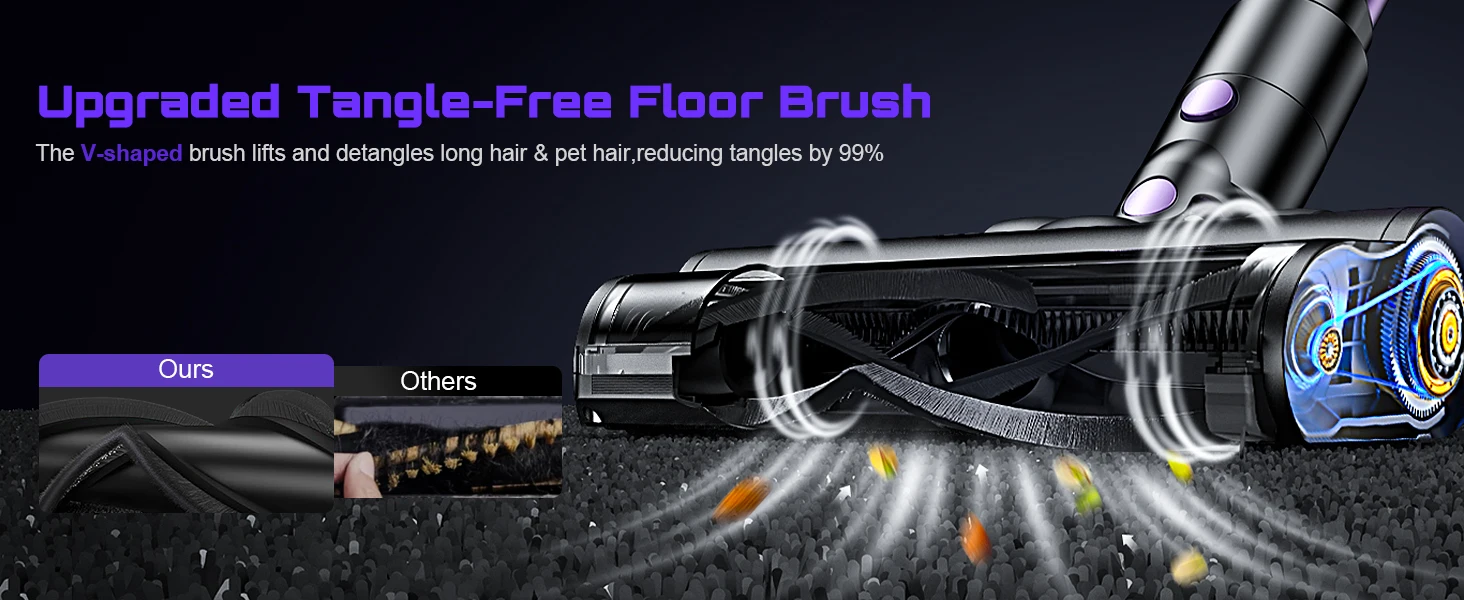 Cordless Vacuum Cleaner, 55Kpa/500W/45min 10 in 1 Powerful Stick Lightweight Vacuum Cleaner for Home Pet Hair/Hard Floor/Carpet