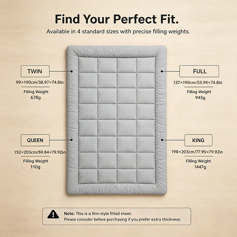 360-GSM Thin Mattress Protector Lightweight Breathable Dustproof Bedding Protection Topper Jac Penal Mattress Cover