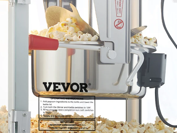SucceBuy 8/12Oz Electric Popcorn Maker Commercial Popper Machine Automatic Corn Cookware with Scoop Spoon SUS304 Heating Tube