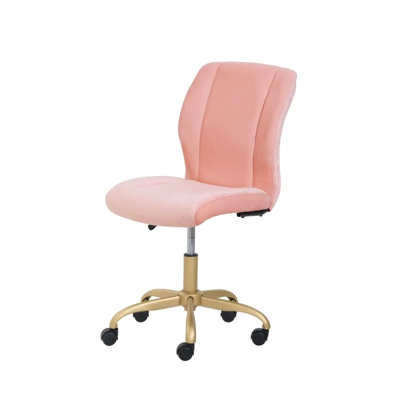 Mainstays Plush Velvet Office Chair, Blush