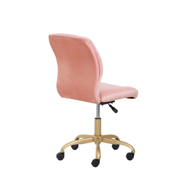Mainstays Plush Velvet Office Chair, Blush