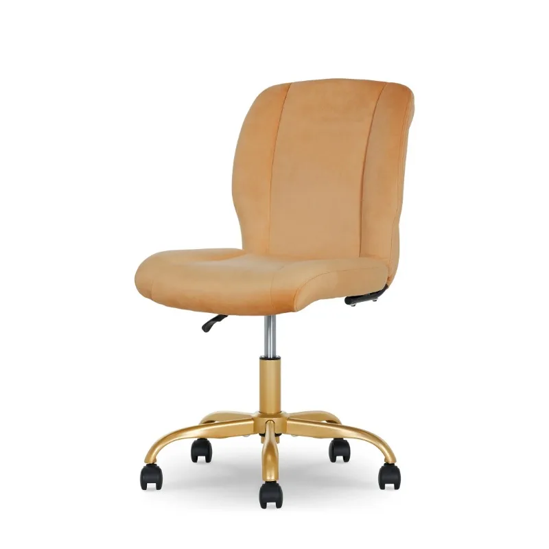 Mainstays Plush Velvet Office Chair, Blush