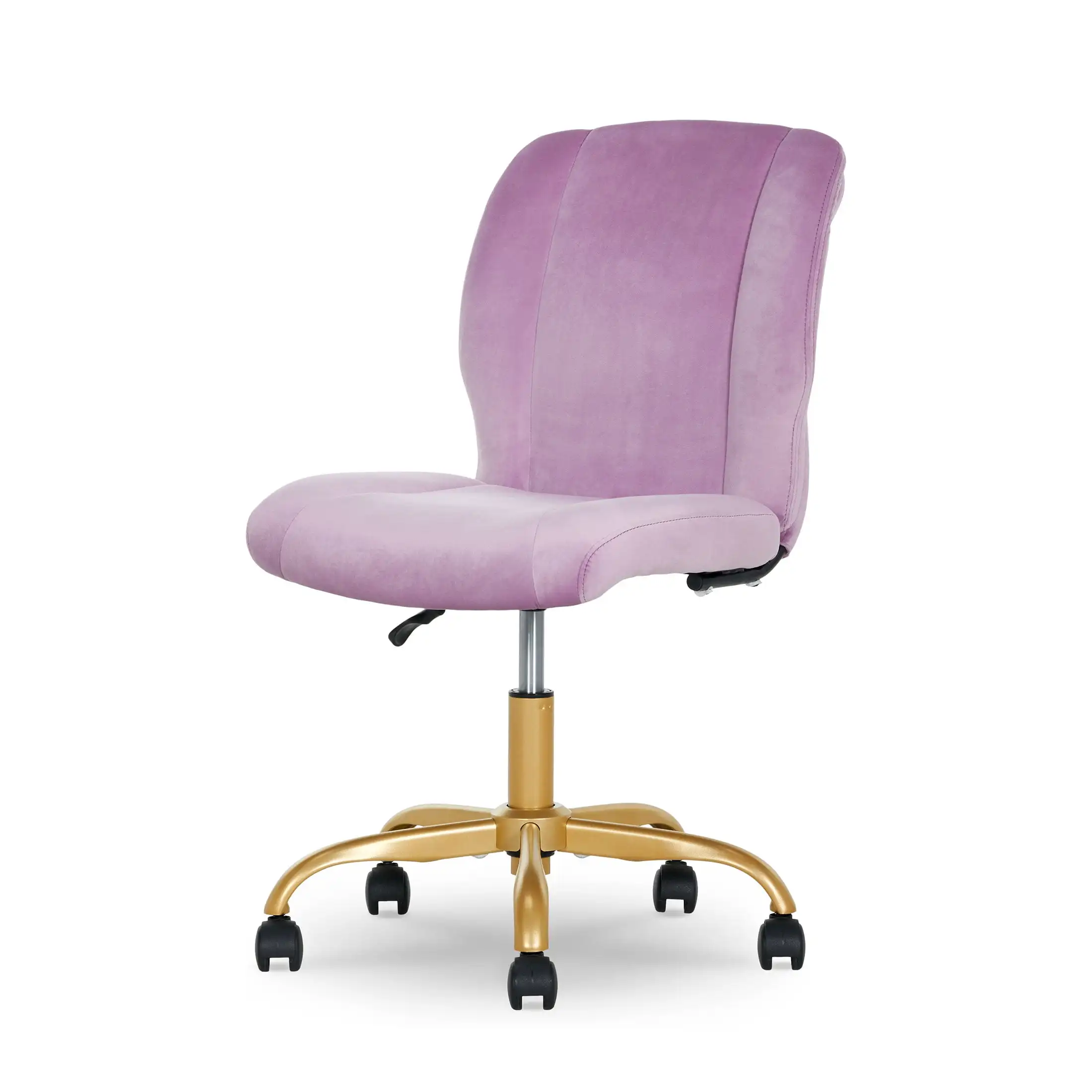 Mainstays Plush Velvet Office Chair, Blush
