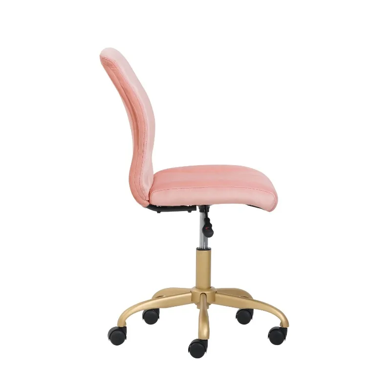 Mainstays Plush Velvet Office Chair, Blush